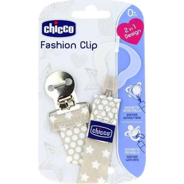 Chicco Clip Chupetes Fashion gris