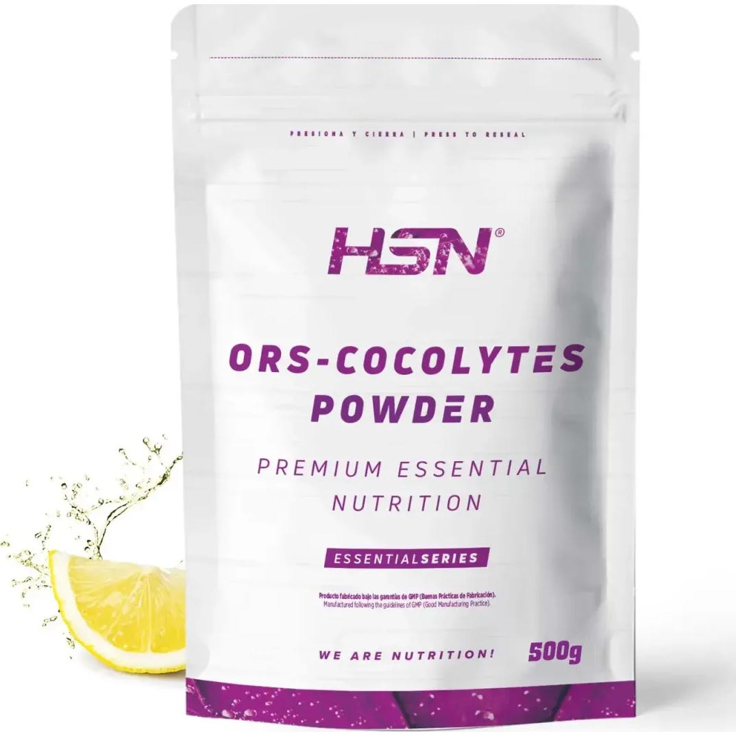 HSN ORS Cocolytes Agua de Coco + Electrolitos en Polvo Limón 500 g | Natural Doctor