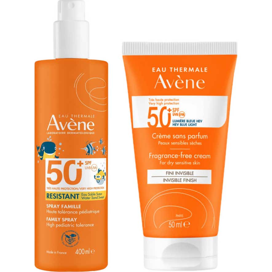 Avène Pack Crema SPF50+ Sin Perfume 50ml + Spray Familia SPF50+ 400ml