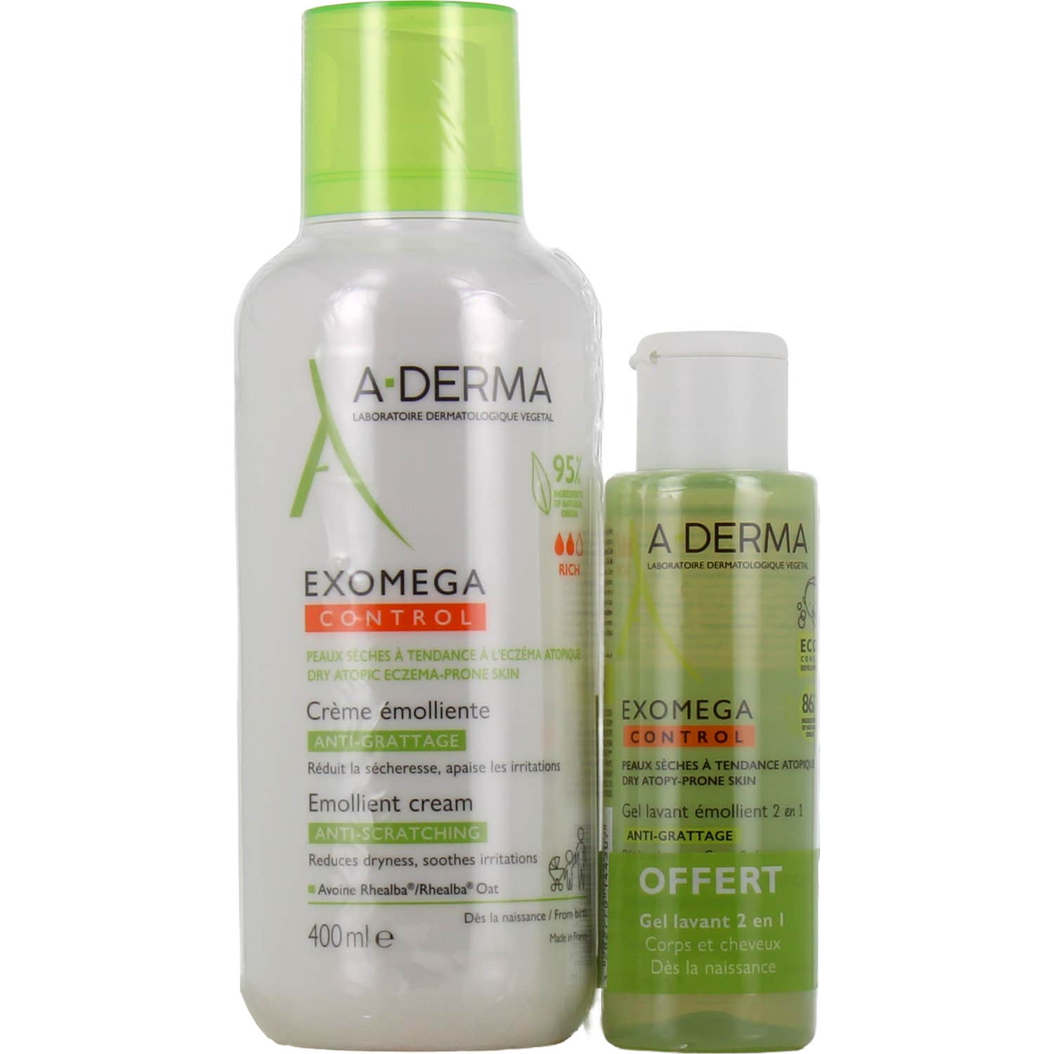 A-Derma Pack Exomega Crema Emoliente 400ml + Gel 100ml