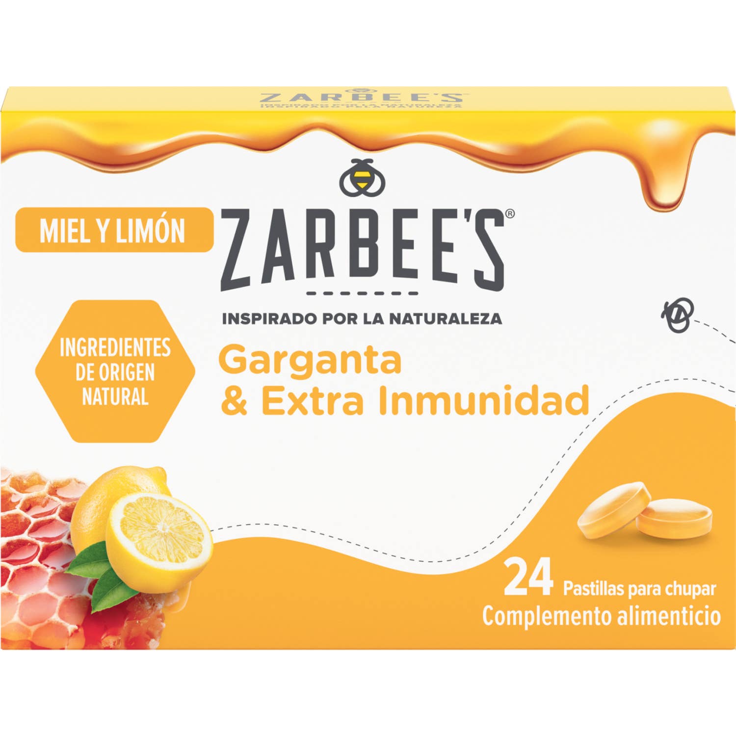 Zarbeil Pastillas Garganta & Inmunidad Miel Limón 24comp