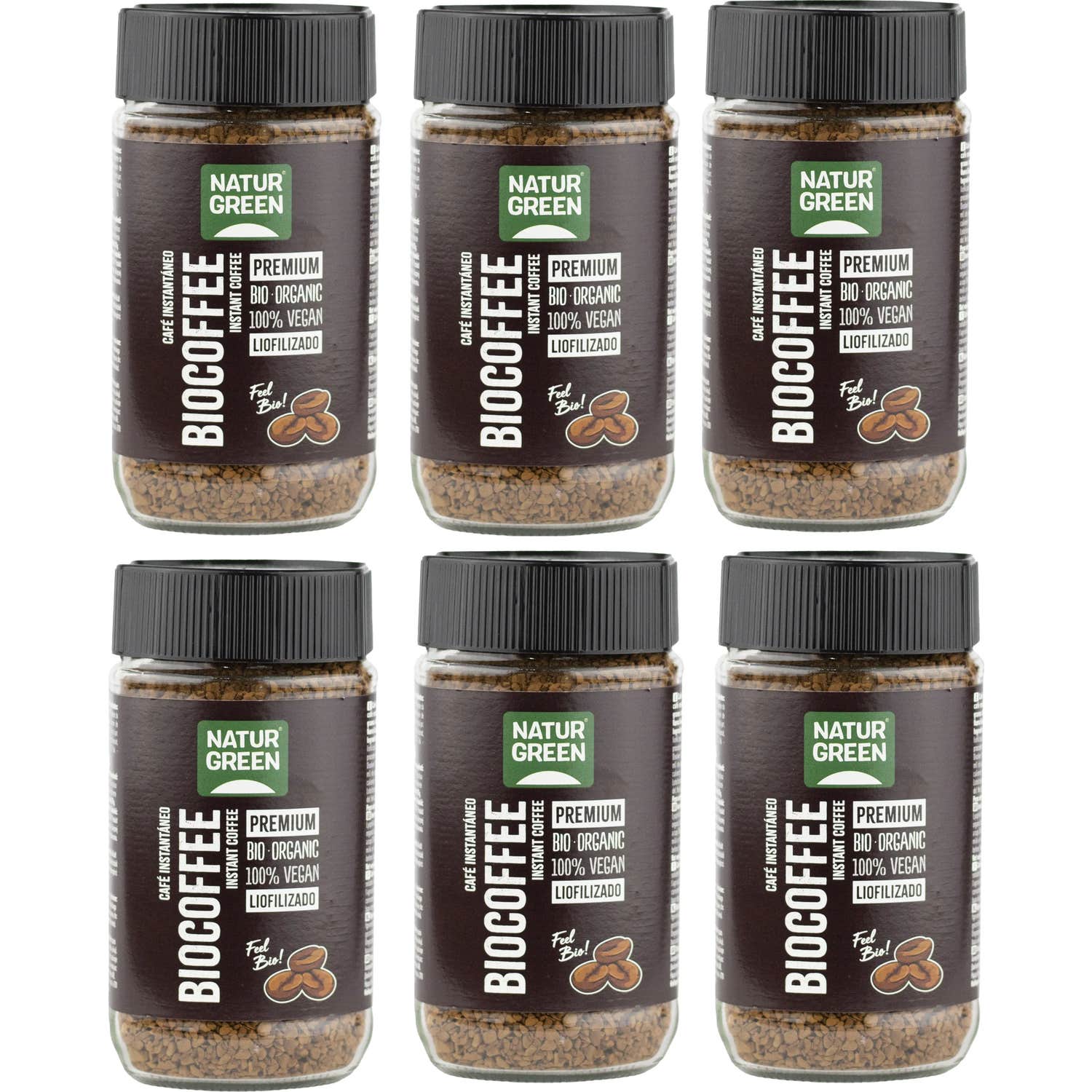 NaturGreen Pack Café Instantáneo Eco 6x100g