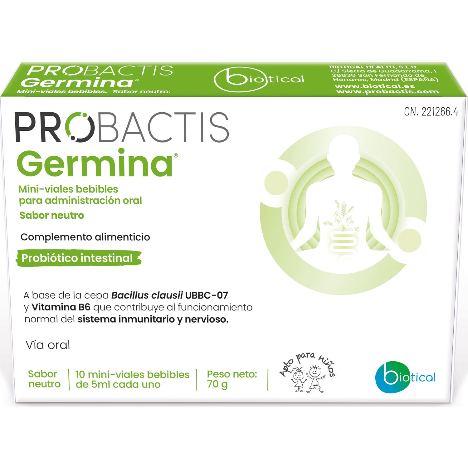 Probactis Germina Sabor Neutro 10 Mini Viales
