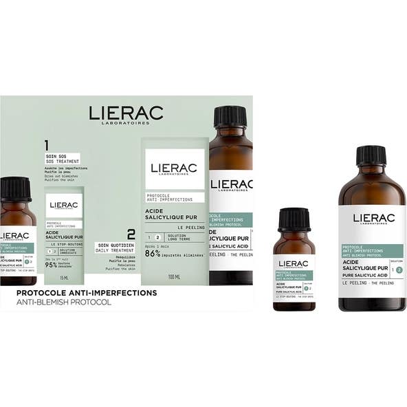 Lierac Cofre Protocolo Anti-Imperfecciones El Peeling 100 ml + Acido Salicilico Puro Stop Granos 15ml