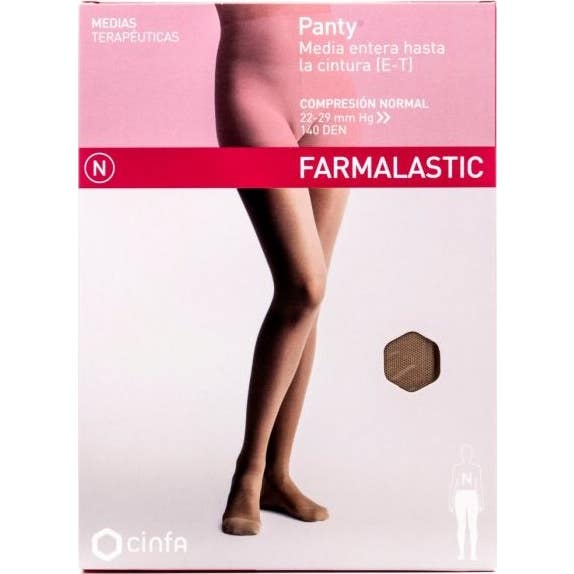 Farmalastic panty-media hasta la cintura (E-T) compresión normal T-reina plus beige