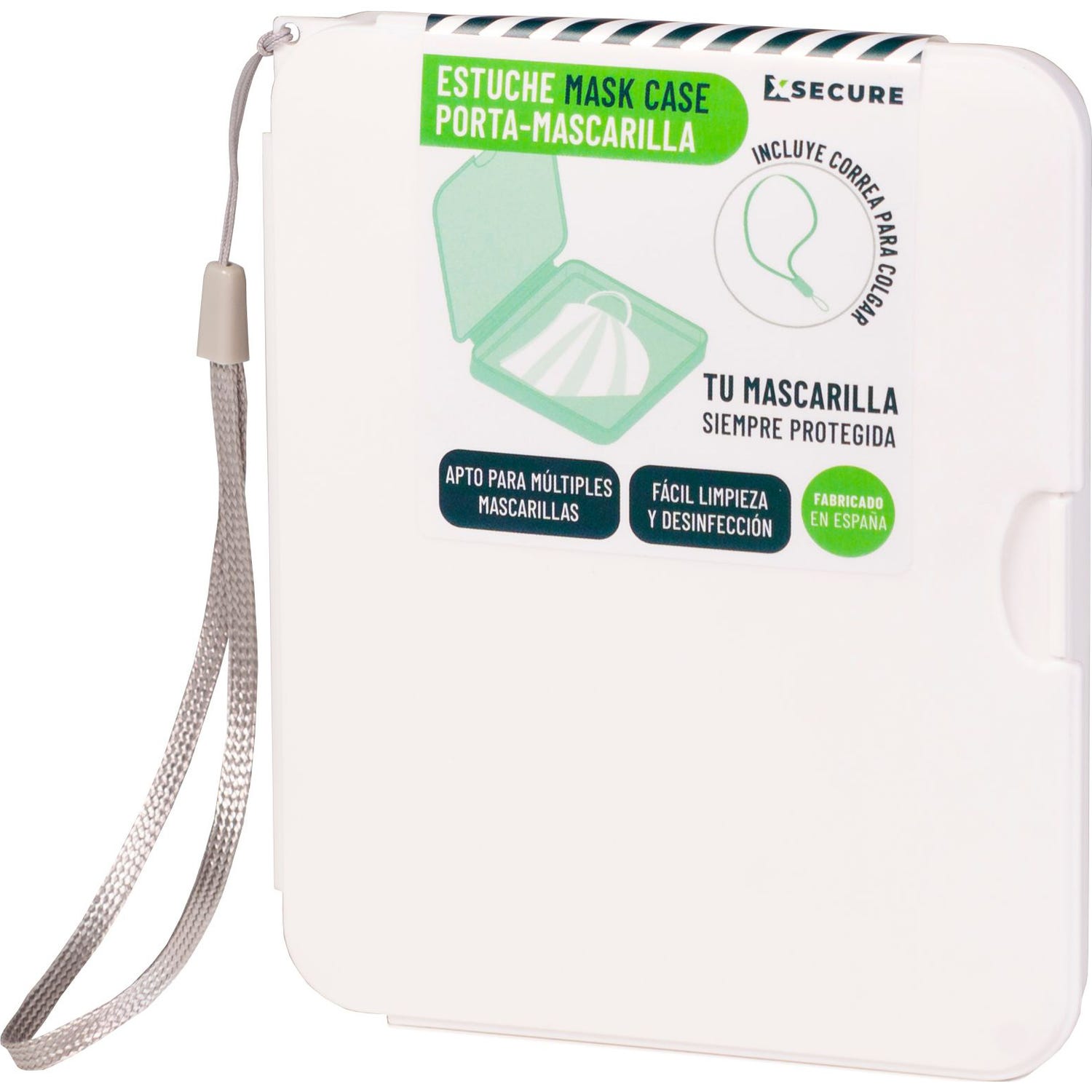 Xsecure estuche porta Mascarillas con Colgador Blanco 1ud