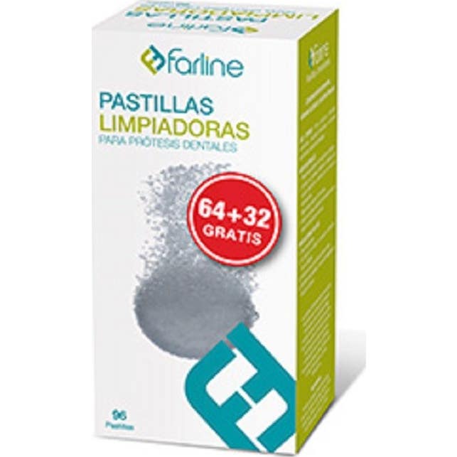 Farline Pastillas Limpiadoras Prótesis Dental 96uds