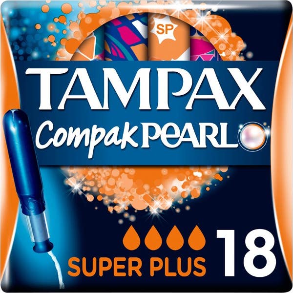 Tampax Compak Pearl Super Plus algodón 18 uds
