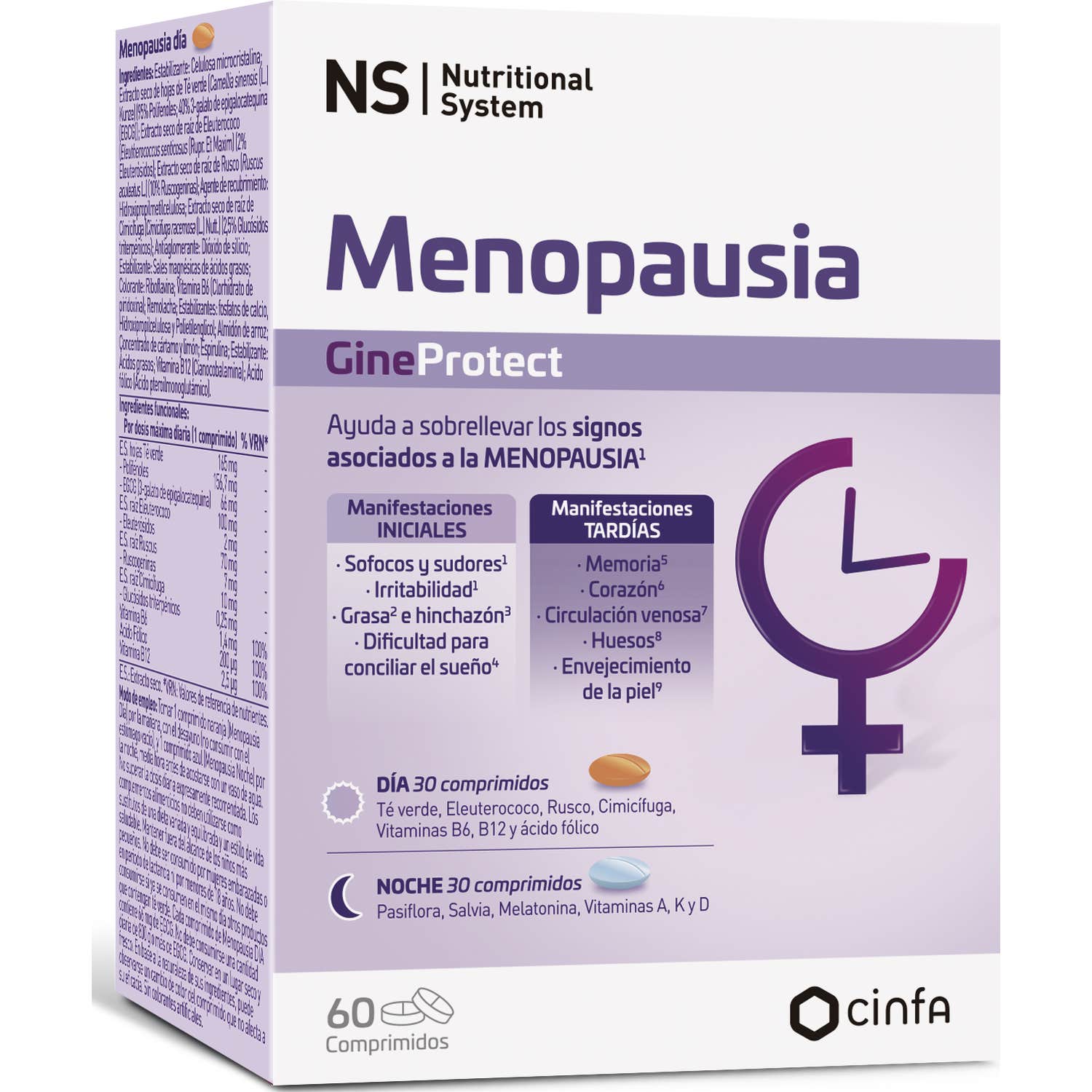 NS Menopausia GineProtect Día y Noche 60comp