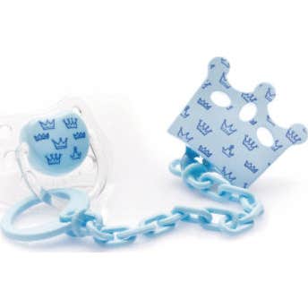 Acofarbaby Cadenita y Chupete Silicona Simetrico Azul 0-6 M 1 ud