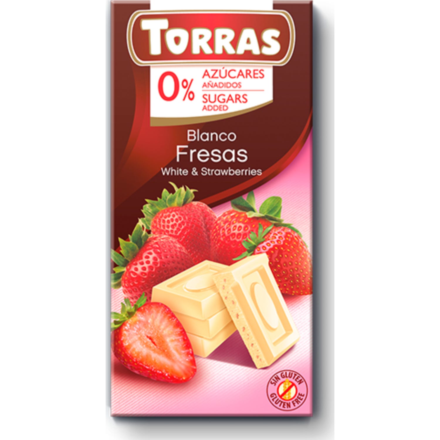 Torras Choco Blanco Fresa sin Gluten sin Azúcar 75g