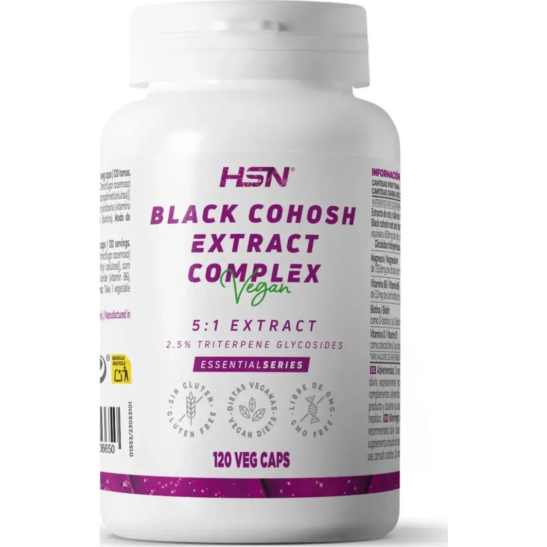 HSN Extracto de Cohosh Negro 5:1 80mg Complex 120vcaps