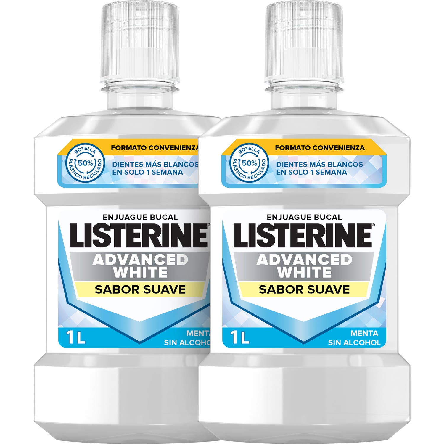 Listerine Advanced White Sabor Suave 2x1L