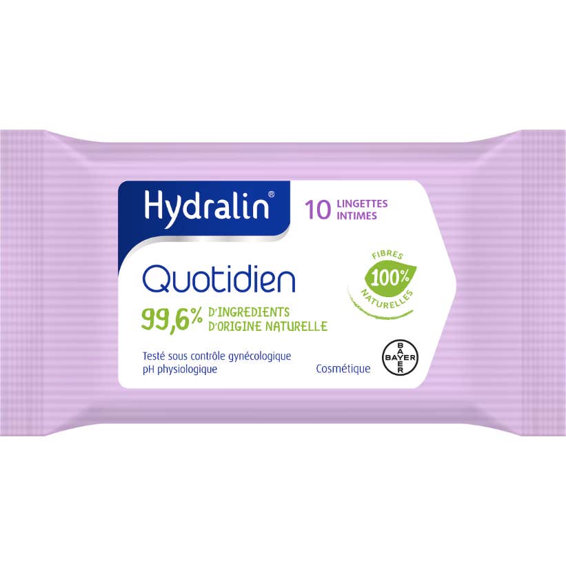 Hydralin Lingettes Intimes Quotidien 10 lingettes