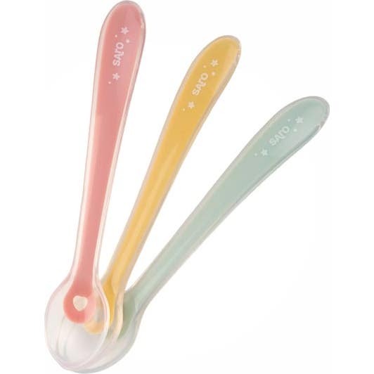 Saro Set Cuchara Silicona Rosa 3 uds