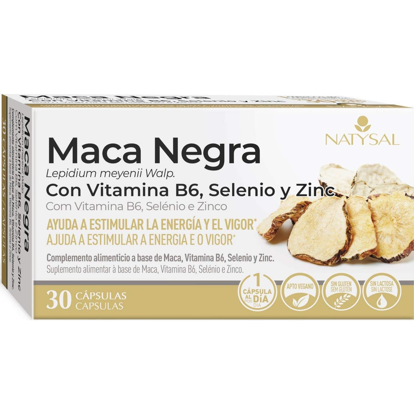 Natysal Maca Negra Vitamina B6 Selenio Zinc 30caps