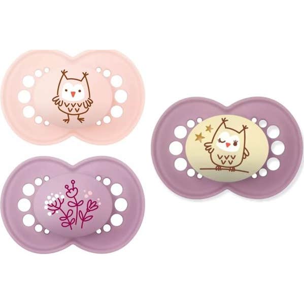MAM Set Rosa Chupetes Day & Night +6 m Pack Triple