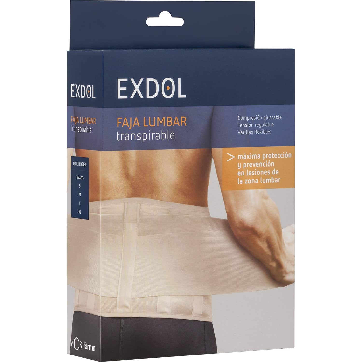 Exdol Faja Lumbar Elástica Transpirable beige T-L 1ud