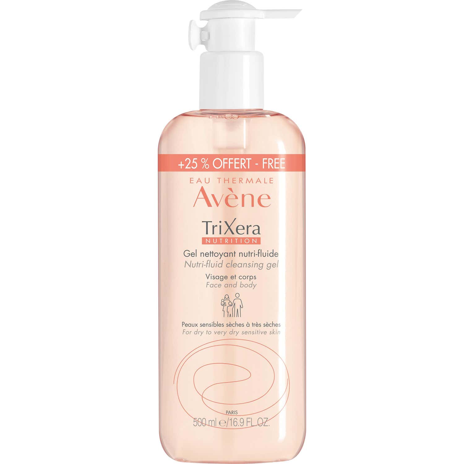 Avène TriXera Gel Limpiador Nutri-fluido 500ml