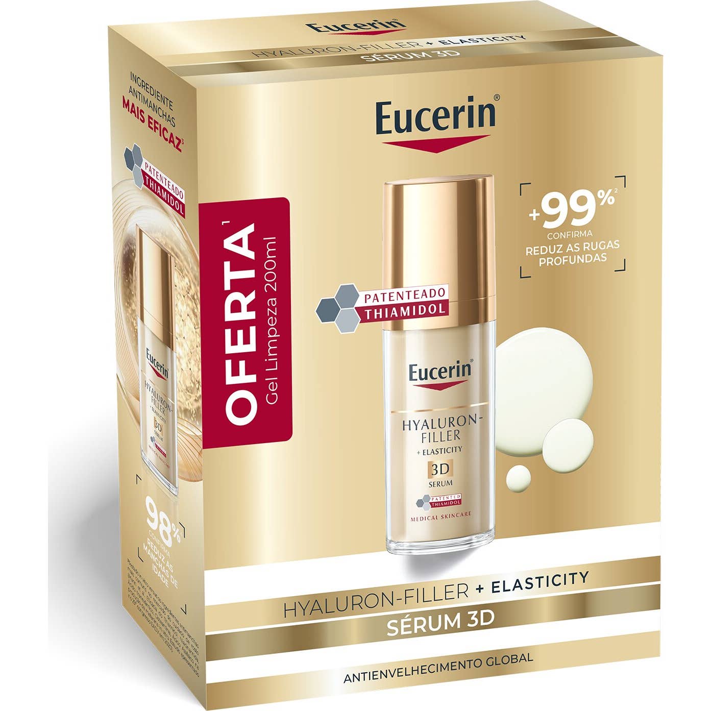 Eucerin Pack Hyaluron-Filler + Elasticity 3D Sérum 30 ml + Dermatoclean Gel Limpiador Facial 200 ml
