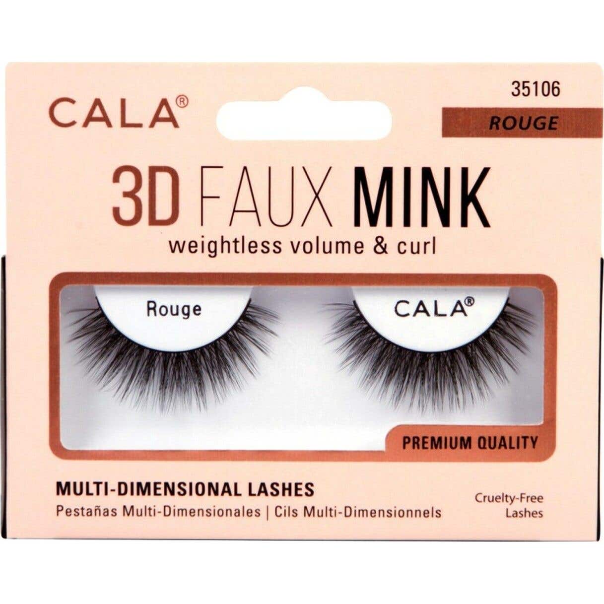 Cala Lashes 3D Faux Mink Pestañas Postizas Rouge 1 Par