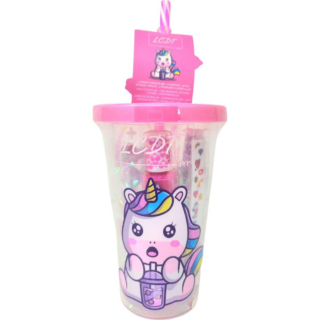 Lcdt Pack Infantil Vaso Pajilla Unicornio Kawaï