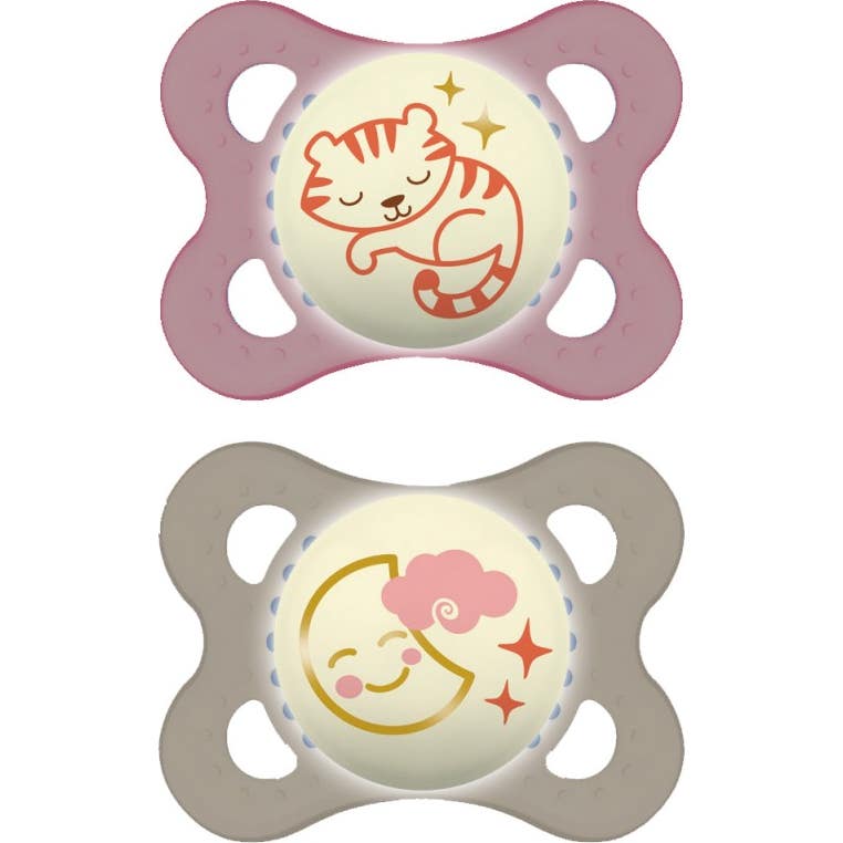 MAM Baby Chupete Original Night Silicona Rosa +0 M 2 uds