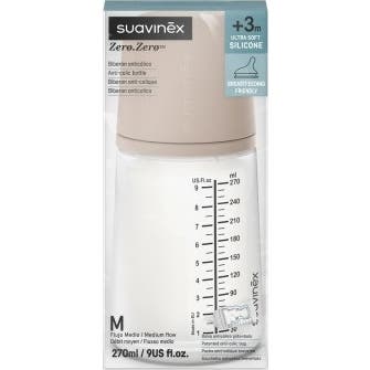 Suavinex Biberón Anticólico T Silicona +3M 270Ml Tm Almond 1Ud