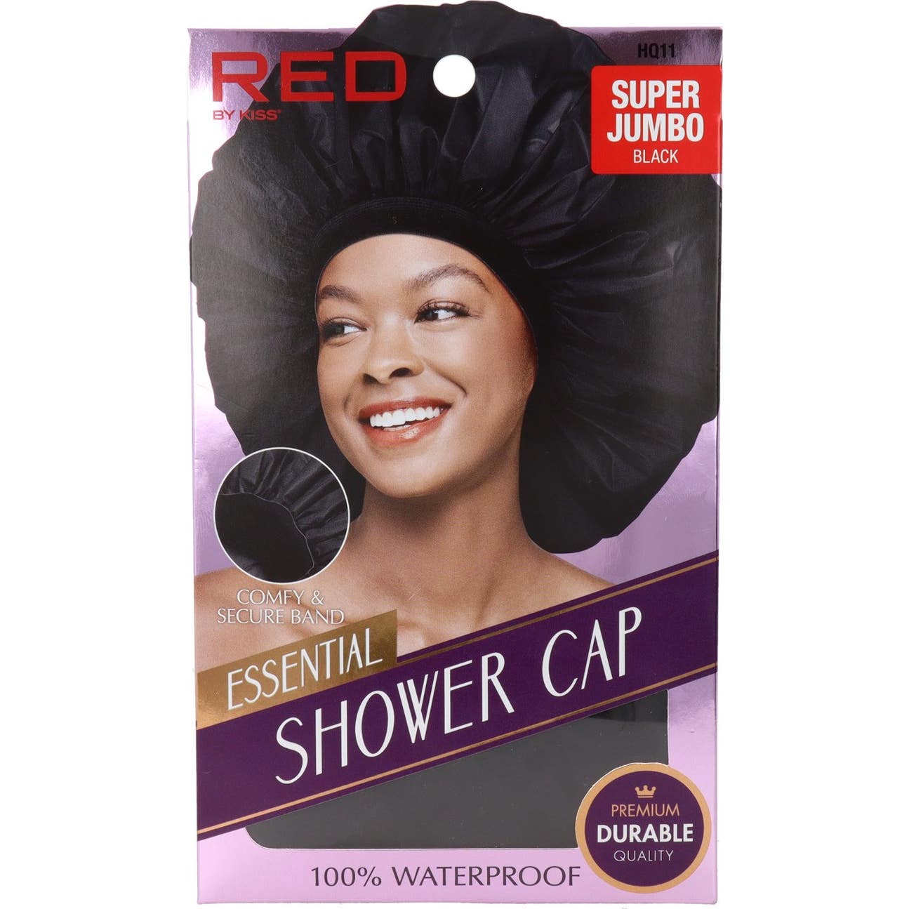 Red By Kiss Essential Shower Cap Super Jumbo Black 1ud