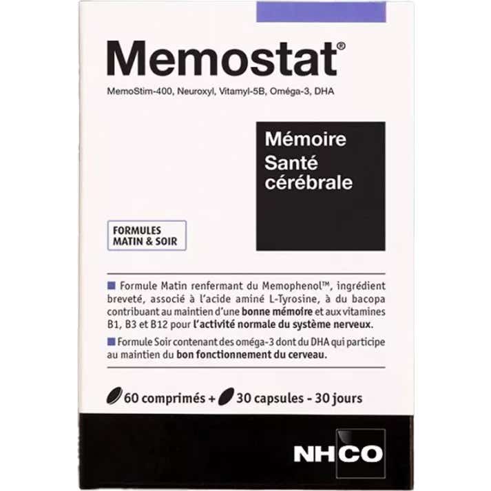 Nhco Memostat Mémoire Santé Cérébrale 60 Comprimés + 30 Capsules