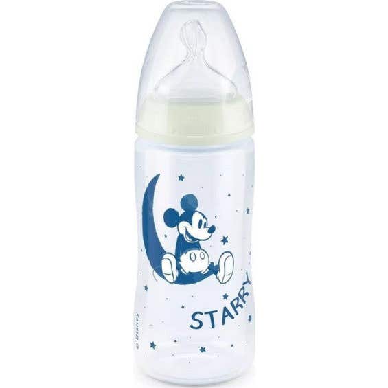 Nuk First Choice+ Mickey Night Biberón Silicona 6-18 M 300 ml 1 ud