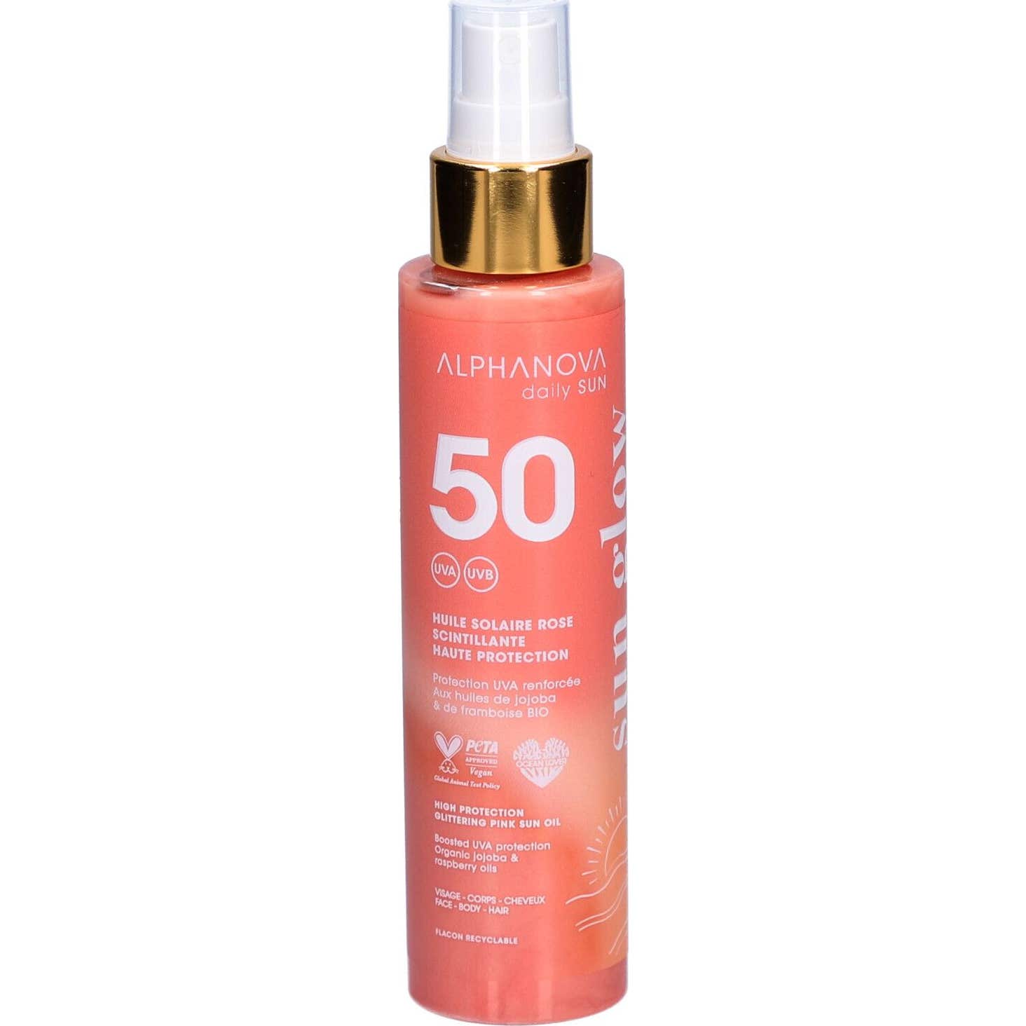 Alphanova Daily Sun Glow Aceite Solar Rosa Brillante Spf50 125ml