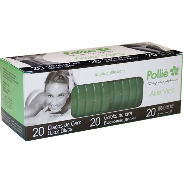 Eurostil Pollié Discos Cera Caliente Aloe Vera 20 uds