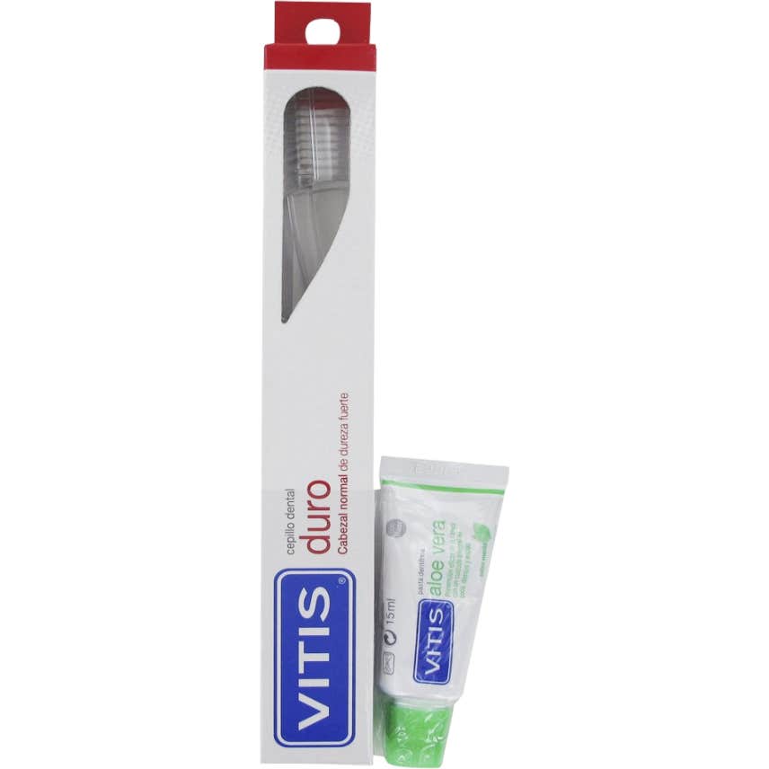 Vitis Duro Cepillo Dental + Pasta Aloe Menta 15ml