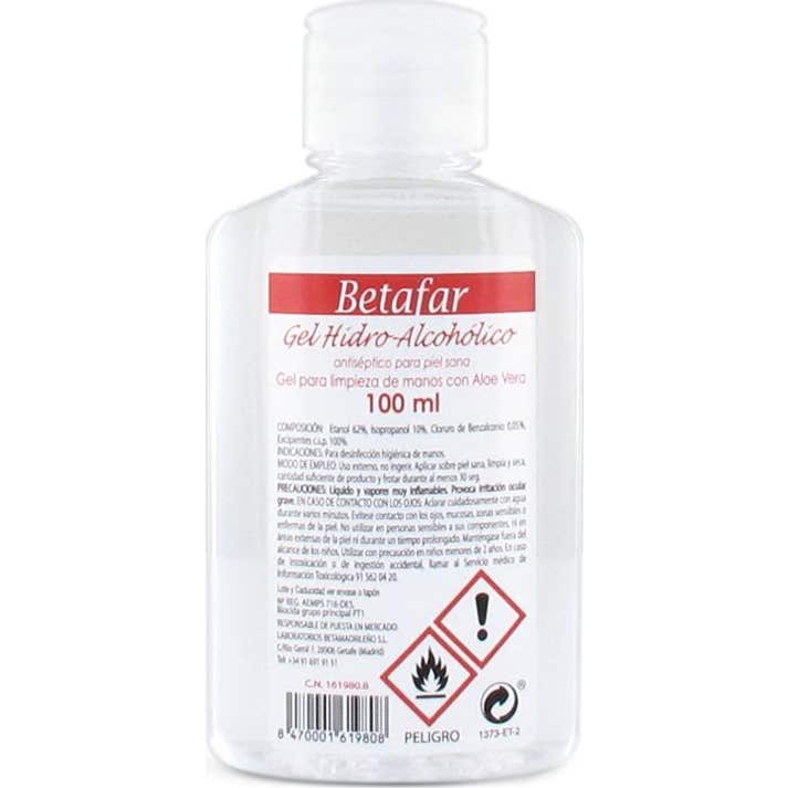 Betafar gel Hidroalcohólico con Aloe Vera 100 ml