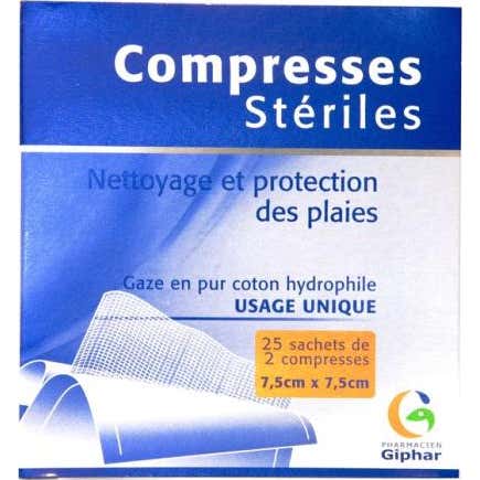 Giphar Compresa Gasa Estéril 7,5x7,5 cm 50 uds