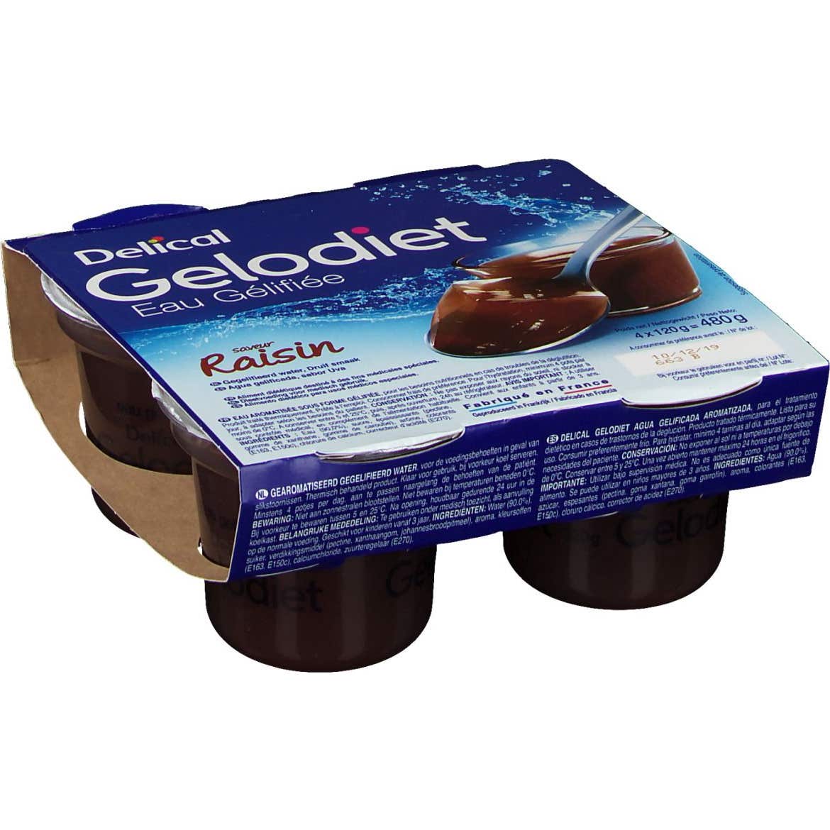 Delical Gelodiet Gel de agua Rais 4X120