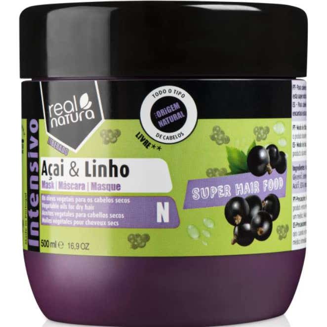 Real Natura Mascarilla Super Hair Food Açaí y Lino 500ml