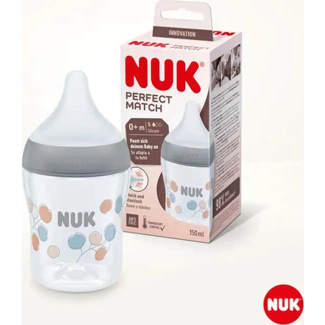 Nuk Perfect Match Biberón Silicona Pp 0M+ Algodón 150ml 1ud