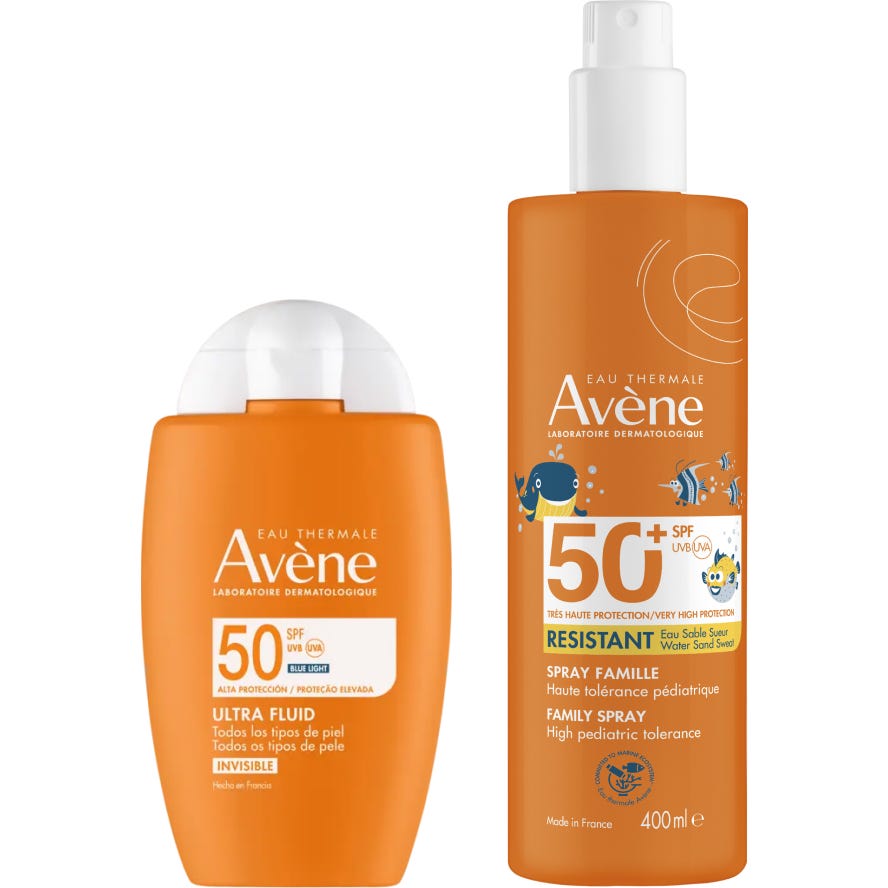 Avène Pack Ultra Fluido Invisible SPF50 50ml + Spray Familia SPF50+ 400ml