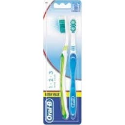 Oral-B Shiny Clean 1-2-3 cepillo de dientes 2 uds