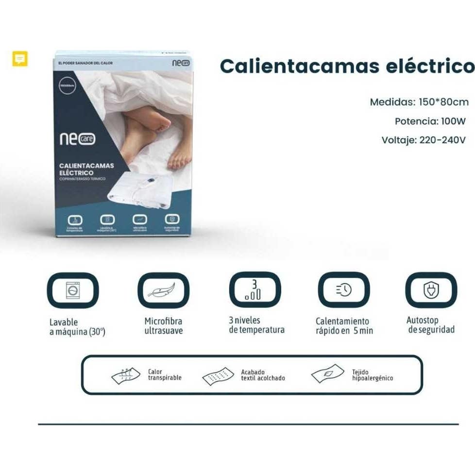 Necare Calientacamas Eléctrico 150x80cm 1ud