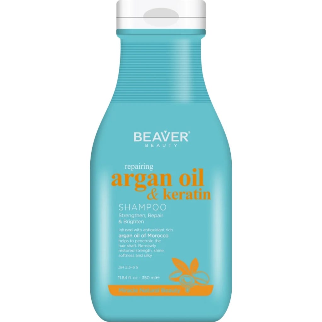 Beaver Argan Oil & Keratin Champú Reparador 350ml