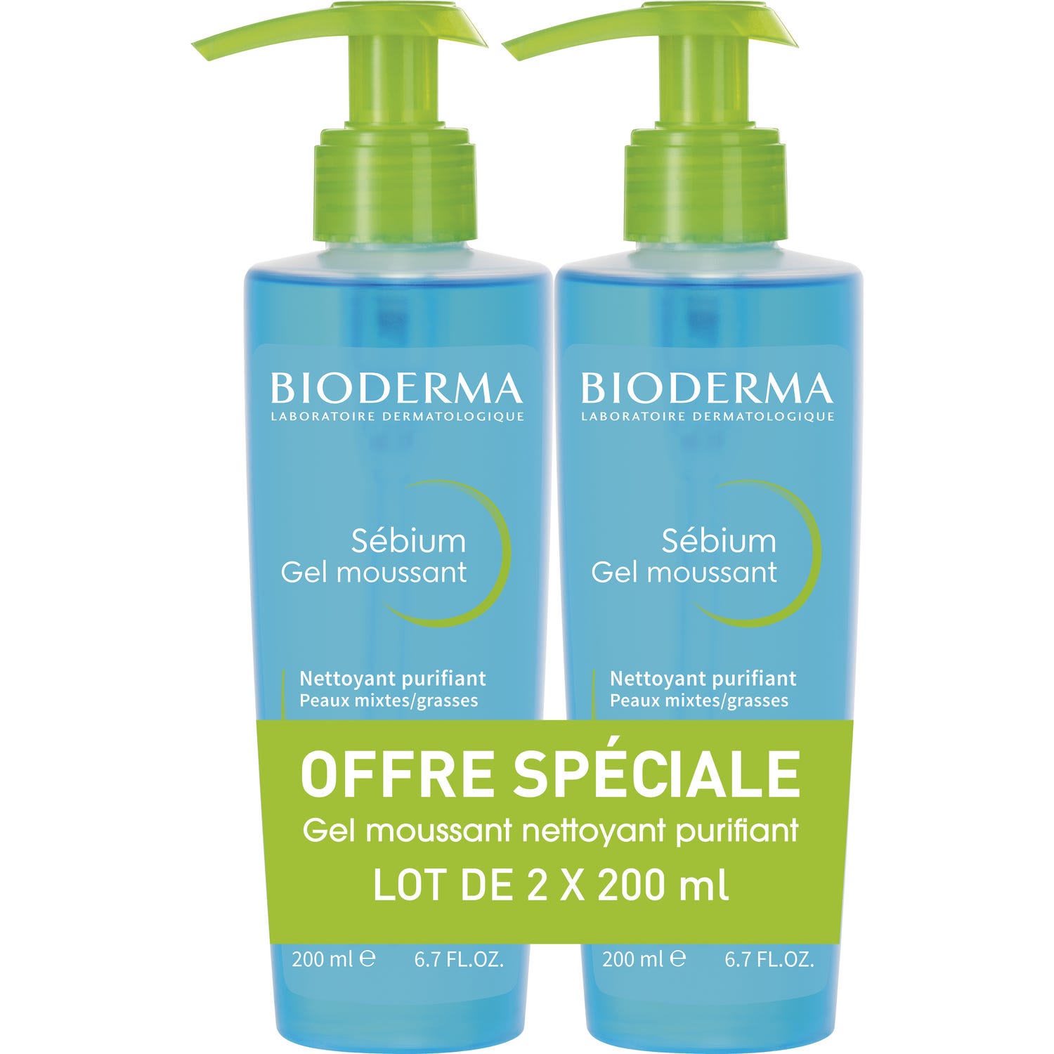 Bioderma Sébium Gel Moussant Nettoyant Purifiant 2x200ml
