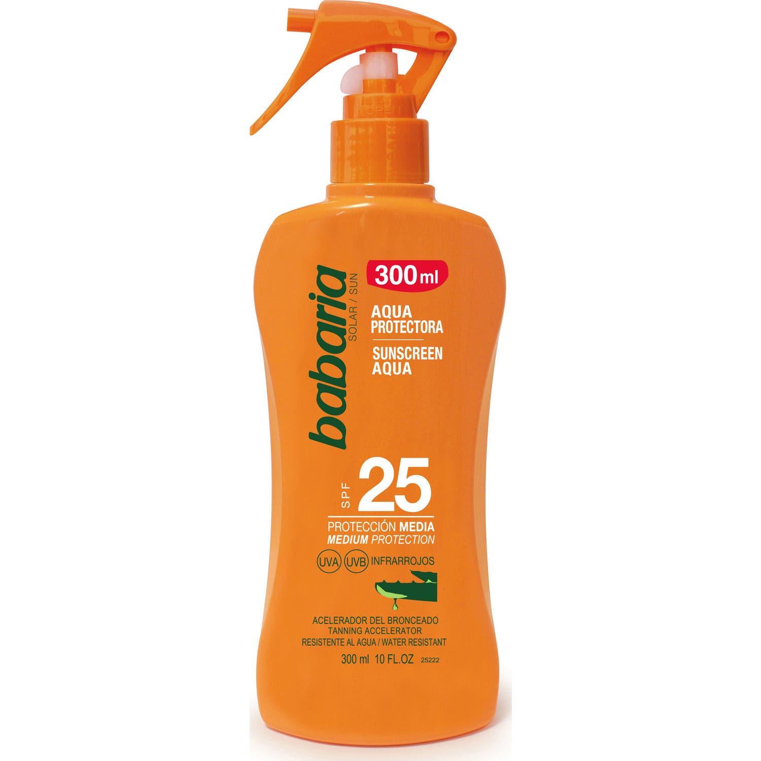 Babaria Aloe Vera Spray Aqua SPF25 Protección Media 300ml