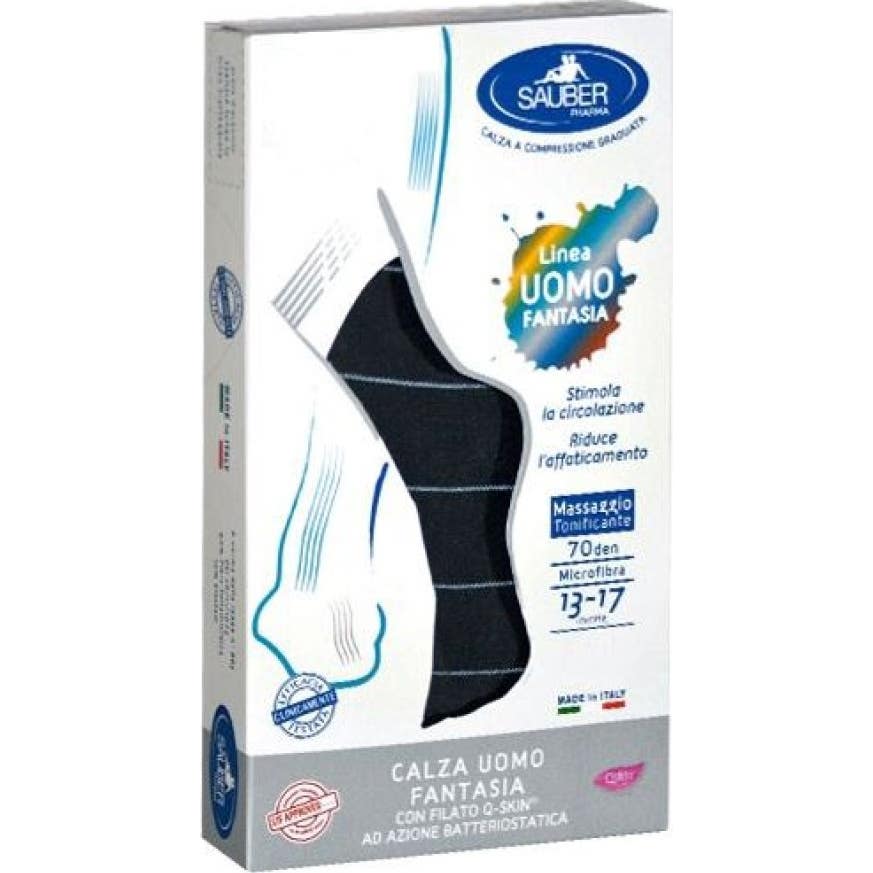 Sauber Qskin Hombre 70den Media Ancore Capri Azul S/M 1 Par