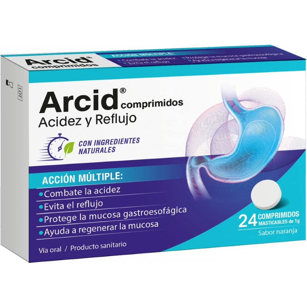 Arcid Naranja Acidez Y Reflujo 24 Comprimidos Masticables - Imagen 3