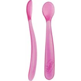 Chicco Cuchara Silicona Rosa 2 uds