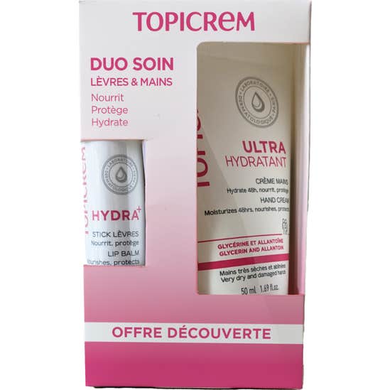 Topicrem Pack Duo Soin Crema Manos Ultra Hidratante 50 ml + Stick Labial 4 g 2 uds