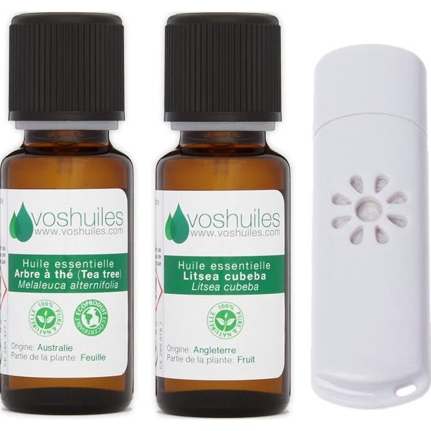 Voshuiles Mon Petit Kit Oficina Aceite Esencial 2x10ml + 1 Mini Difusor USB
